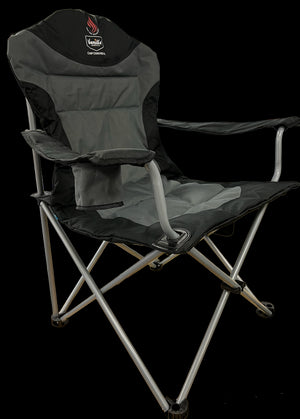 Vanilla Leisure Camp Chair Pro XL (Charcoal) Folding Outdoor Chair with Heated Seat and Back-Tamworth Camping