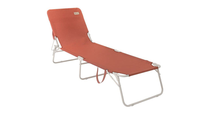 Outwell Tenby Folding Garden Beach and Pool Lounger  Warm Red