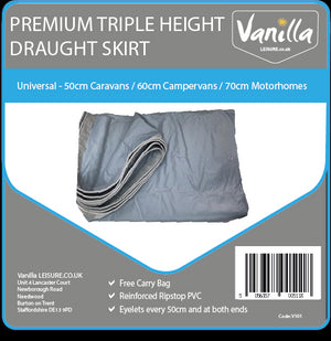 Vanilla Leisure Premium Triple Fit Universal Awning Draught Skirt for Caravans Campervans and Motorhomes-Tamworth Camping