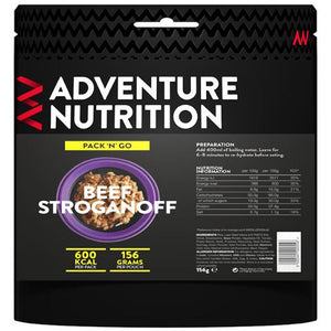 Adventure Nutrition Pack & Go Beef Stroganoff 600 Kcal (Single)-Tamworth Camping