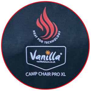 Vanilla Leisure Camp Chair Pro XL (Charcoal) Folding Outdoor Chair with Heated Seat and Back-Tamworth Camping