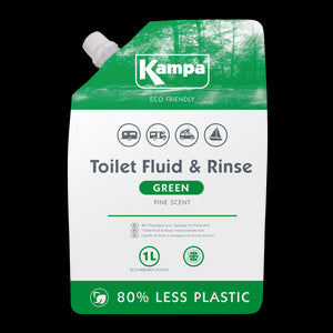 Kampa Eco Friendly Green Toilet Fluid & Rinse 1L Pouch-Tamworth Camping