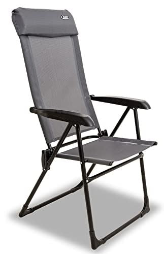 Hygrove Lightweight Folding 4 Position Recliner Textilene Chair (Grey)
