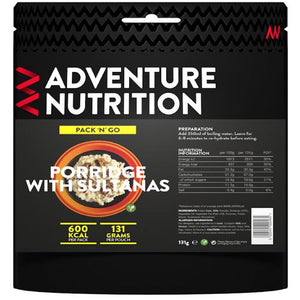 Adventure Nutrition Porridge & Sultanas 600 Kcal (Single)-Tamworth Camping