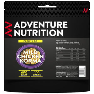 Adventure Nutrition Pack & Go Mild Chicken Korma 600 Kcal (Single)-Tamworth Camping