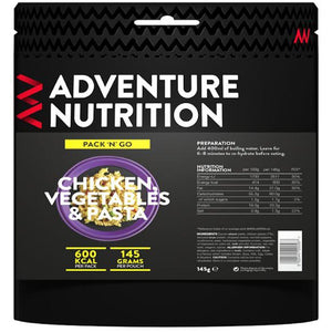 Adventure Nutrition Pack & Go Chicken Vegetable Pasta 600 Kcal (Single)-Tamworth Camping