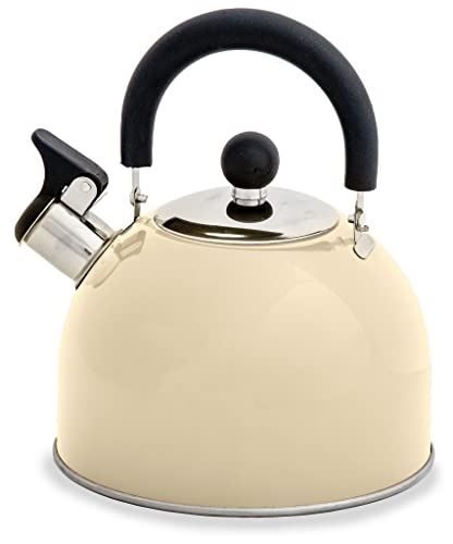 Hamilton Stainless Steel Whistling Kettle with Folding Handle (Slate)