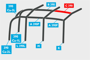 Replacement Air Poles for Kampa Dometic Rally AIR 390 Plus - L/H, Dual Pitch Roof-Tamworth Camping