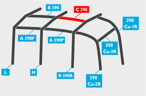 Replacement Air Poles for Kampa Dometic Rally AIR 390 Plus - R/H, Dual Pitch Roof-Tamworth Camping