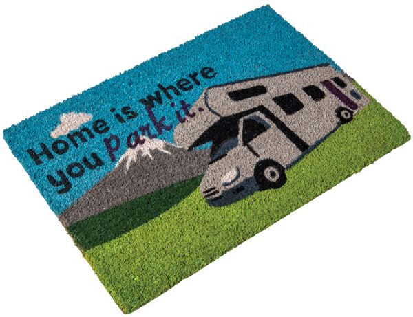 Heavy duty coir Home is where you park it (motor home) mat