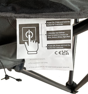 Vanilla Leisure Stromboli Folding Outdoor Chair with Heated Seat and Back-Tamworth Camping