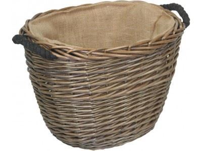 Vanilla Lesiure Small Oval Log Basket