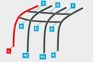 Replacement Air Poles for Kampa Dometic Rally AIR 390 - Sloped Roof, Three Panel-Tamworth Camping