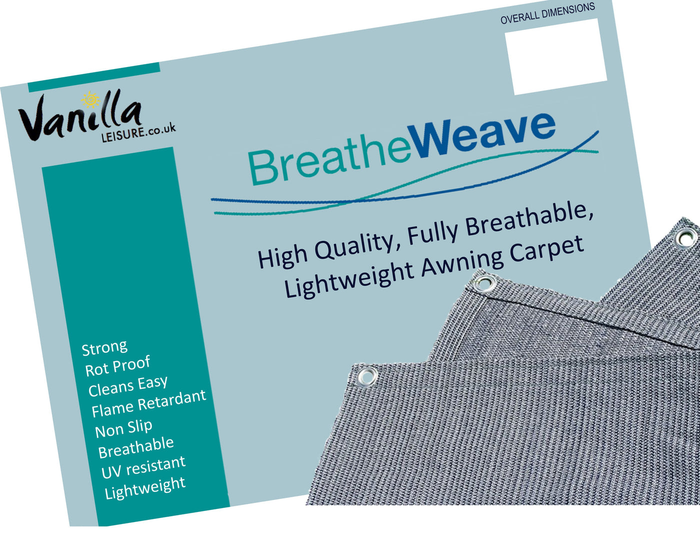 Vanilla Leisure Breatheweave Breathable Caravan Awning Groundsheet Carpet