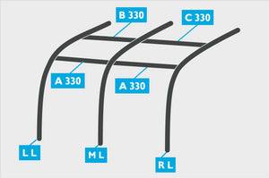 Replacement Air Poles for Kampa Dometic Motor Rally AIR 330L - Pro, Sloped Roof-Tamworth Camping