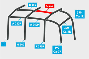 Replacement Air Poles for Kampa Dometic Rally AIR 260 Plus - R/H, Dual Pitch Roof-Tamworth Camping