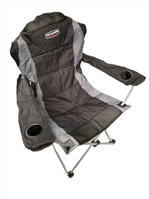 REIMO McCAMPING FOLDING CAMPING CHAIR TOLEDO BLACK WITH ARMRESTS LOAD 120 KG-Tamworth Camping