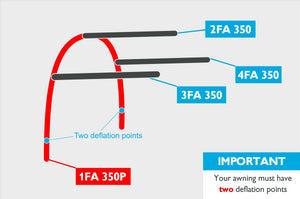 Replacement Air Poles for Kampa Dometic Fiesta AIR Pro 350 - Four Pole, Two Deflation Valves-Tamworth Camping