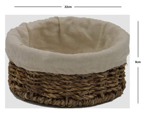 Vanilla Leisure Large Round Lined Seagrass Basket-Tamworth Camping