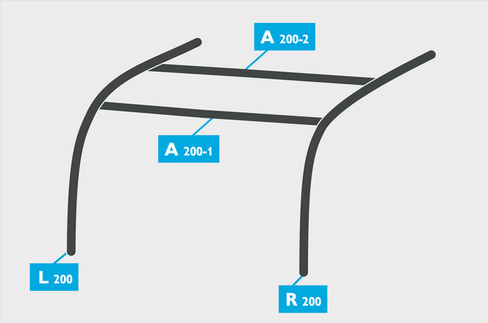 Replacement Air Poles for Kampa Dometic Rally AIR 200 - Sloped Roof