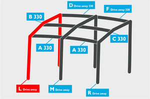 Replacement Air Poles for Kampa Dometic Rally Air 330DA - All Season, Dual Pitch Roof-Tamworth Camping