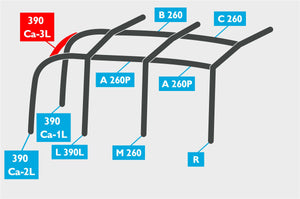 Replacement Air Poles for Kampa Dometic Rally AIR 260 Plus - L/H, Dual Pitch Roof-Tamworth Camping