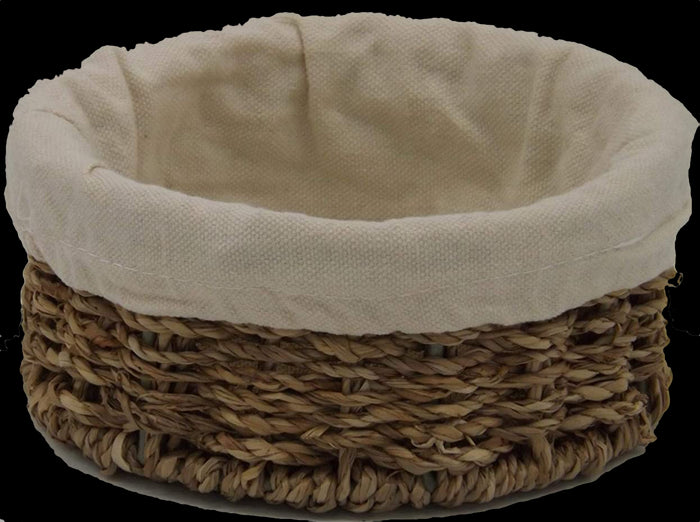 Vanilla Leisure Large Round Lined Seagrass Basket