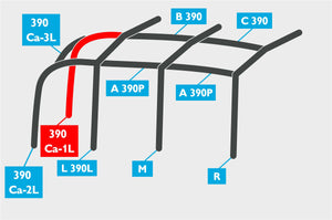 Replacement Air Poles for Kampa Dometic Rally AIR 390 Plus - L/H, Dual Pitch Roof-Tamworth Camping