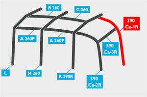 Replacement Air Poles for Kampa Dometic Rally AIR 260 Plus - R/H, Dual Pitch Roof-Tamworth Camping