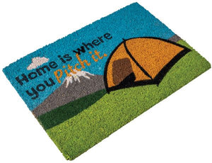 Heavy duty coir Home is where you pitch it (tent) mat-Tamworth Camping
