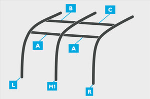 Replacement Air Poles for Kampa Dometic Rally AIR 260 - Sloped Roof-Tamworth Camping