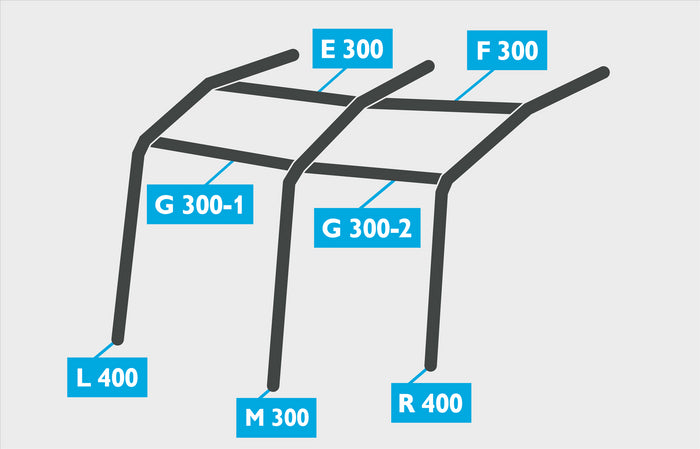 Replacement Air Poles for Kampa Dometic Ace AIR 300 - Pro, Dual Pitch Roof
