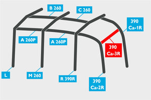 Replacement Air Poles for Kampa Dometic Rally AIR 260 Plus - R/H, Dual Pitch Roof-Tamworth Camping