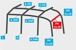 Replacement Air Poles for Kampa Dometic Rally AIR 390 Plus - R/H, Dual Pitch Roof-Tamworth Camping