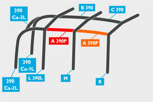 Replacement Air Poles for Kampa Dometic Rally AIR 390 Plus - L/H, Dual Pitch Roof-Tamworth Camping