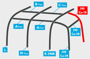 Replacement Air Poles for Kampa Dometic Rally AIR 390 Plus R/H - Sloped Roof-Tamworth Camping