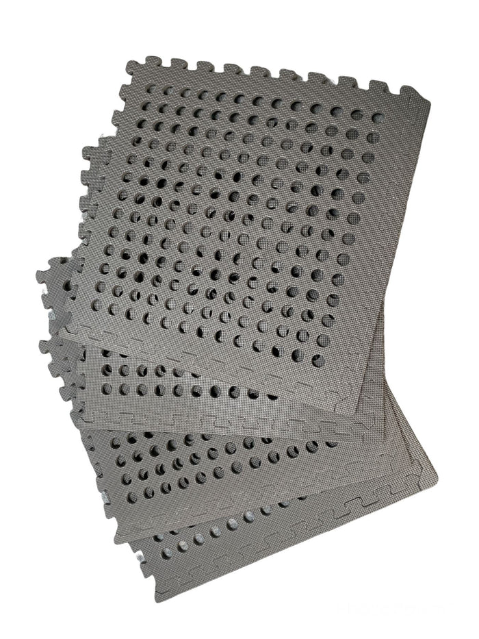 Vanilla Leisure Interlocking Cushioned Flooring Pack of 4 with Edges