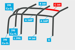 Replacement Air Poles for Kampa Dometic Rally AIR 260 Plus - L/H, Dual Pitch Roof-Tamworth Camping