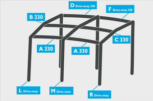 Replacement Air Poles for Kampa Dometic Motor Rally AIR 330DA - Pro, Dual Pitch Roof-Tamworth Camping