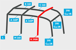 Replacement Air Poles for Kampa Dometic Rally AIR 260 Plus - R/H, Dual Pitch Roof-Tamworth Camping