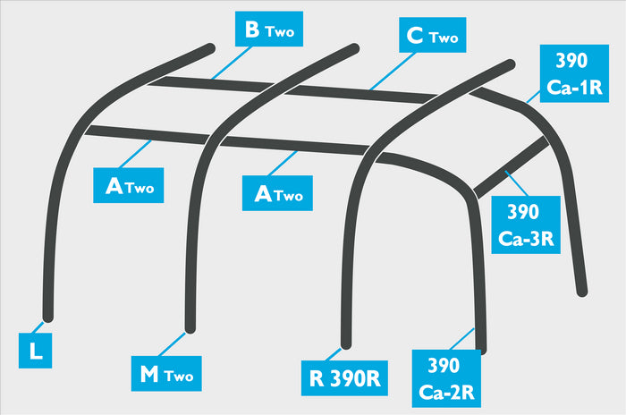 Replacement Air Poles for Kampa Dometic Rally AIR 390 Plus R/H - Sloped Roof