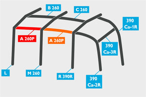 Replacement Air Poles for Kampa Dometic Rally AIR 260 Plus - R/H, Dual Pitch Roof-Tamworth Camping