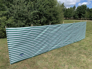 Vanilla Leisure Prestige 7 Pole Striped Windbreak Green-Tamworth Camping