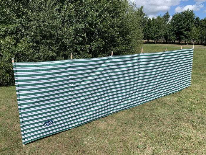 Vanilla Leisure Prestige 7 Pole Striped Windbreak Green