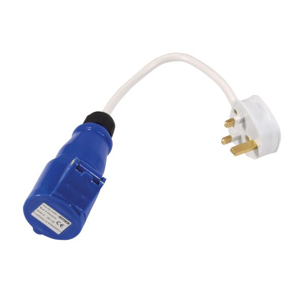 Caravan mains site socket with UK plug
