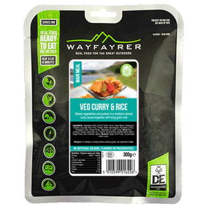Wayfayrer Vegetable Curry & Rice Ready-to-Eat Camping Food (Single)-Tamworth Camping